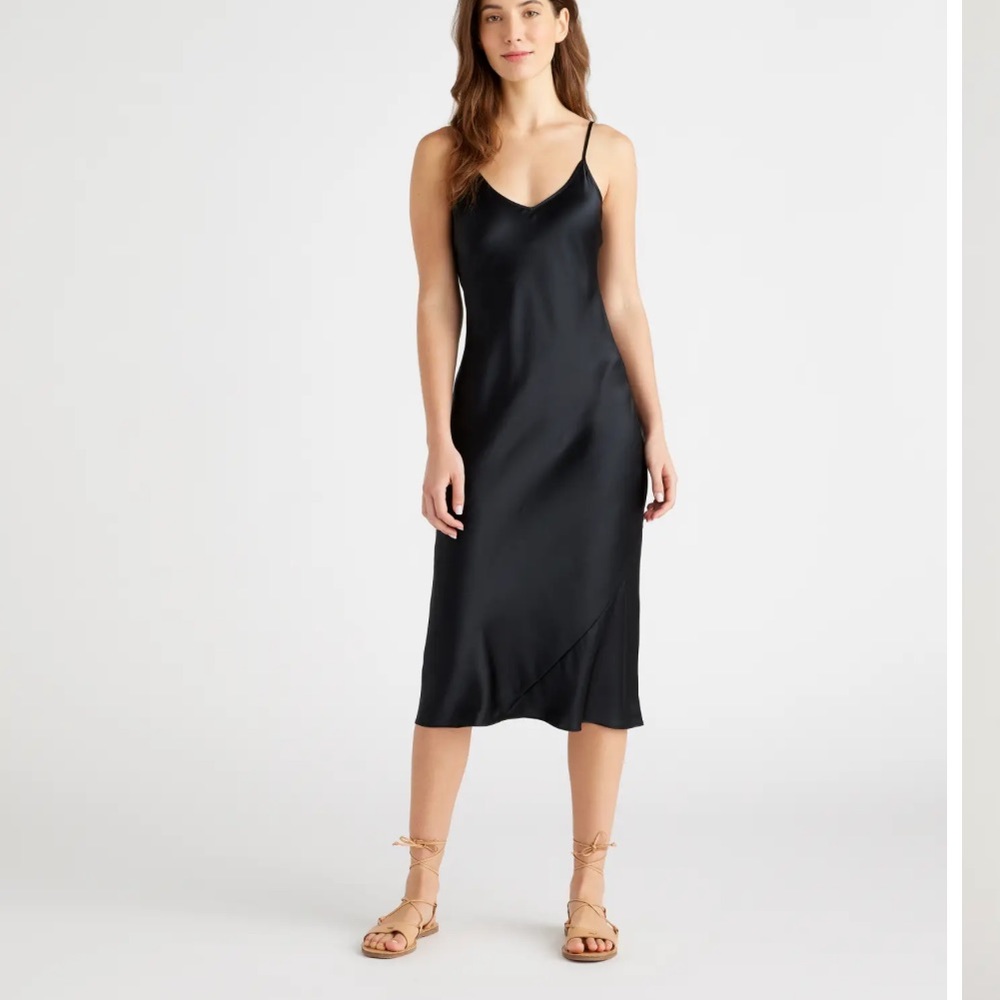 EUC Silk Slip Midi Dress
